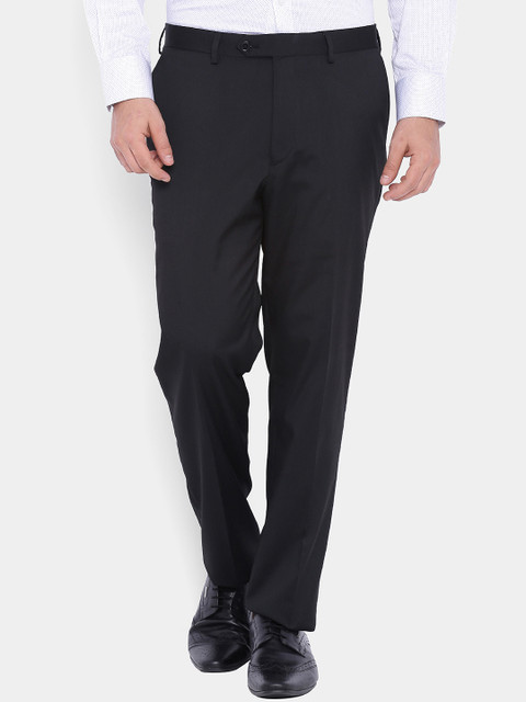 

SUITLTD Men Black Slim Fit Solid Formal Trousers