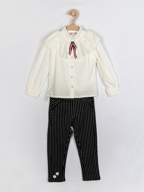 

Peppermint Girls Off White & Black Shirt with Trousers