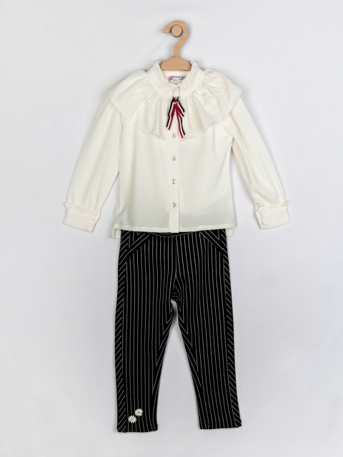 

Peppermint Girls Off White & Black Top With Trousers