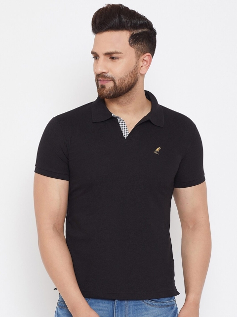 

HARBORNBAY Men Black Polo Collar T-shirt