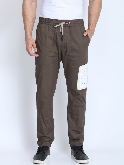 

Antony Morato Men Olive Green Slim-Fit Track Pants