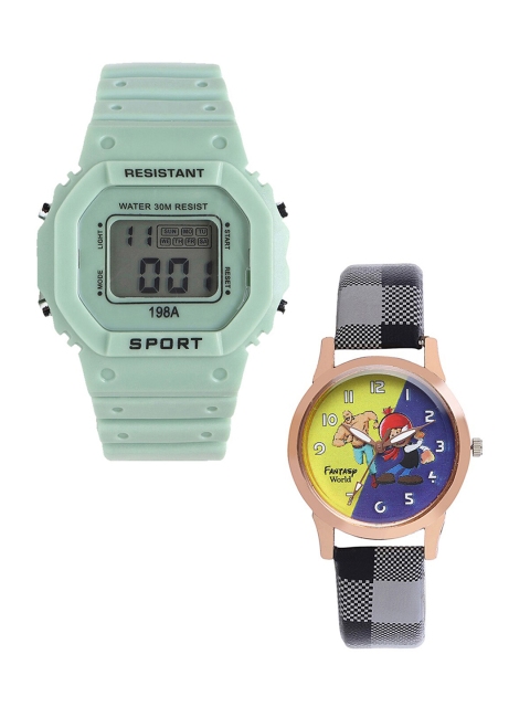 

Fantasy World Unisex Kids Grey Dial & Green Straps Analogue Watch FW-198A-GR-021-CH-CP6