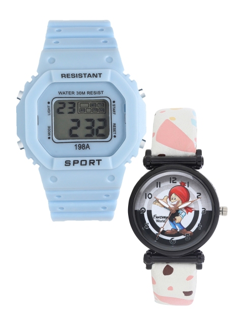 

Fantasy World Unisex Kids Grey Dial & Blue Straps Analogue and Digital Watch FW-198A-BL-022-CH-BK2