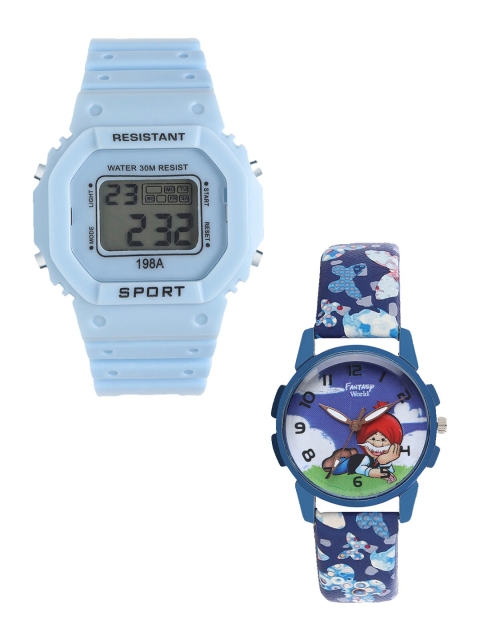 

Fantasy World Unisex Kids Grey Dial & Blue Straps Analogue and Digital Watch FW-198A-BL-020-CH-BL3