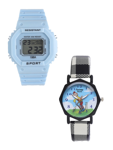 

Fantasy World Unisex Kids Grey Dial & Blue Bracelet Style Straps Analogue Watch FW-198A-BL-022-CH-BK6
