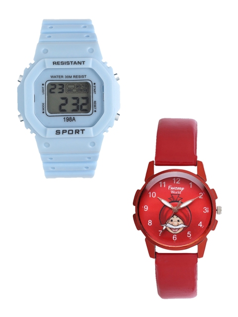 

Fantasy World Unisex Kids Grey Dial & Blue Straps Analogue and Digital Watch FW-198A-BL-019-CH-RD1