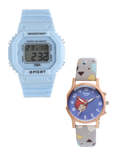 

Fantasy World Unisex Kids Grey Dial & Blue Textured Straps Analogue Watch FW-198A-BL-021-CH-CP8
