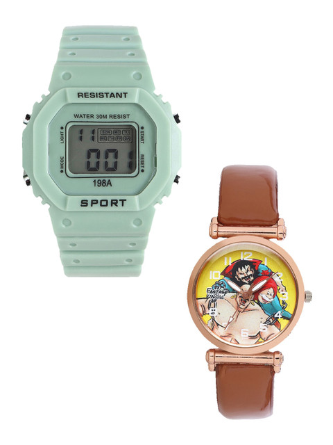 

Fantasy World Unisex Kids Grey Dial & Green Straps Analogue Watch FW-198A-GR-021-CH-CP3