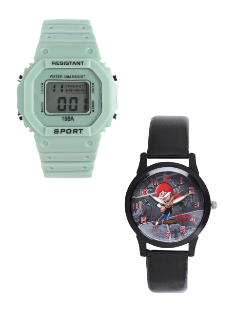 

Fantasy World Unisex Kids Grey Dial & Green Straps Analogue Watch FW-198A-GR-022-CH-BK1