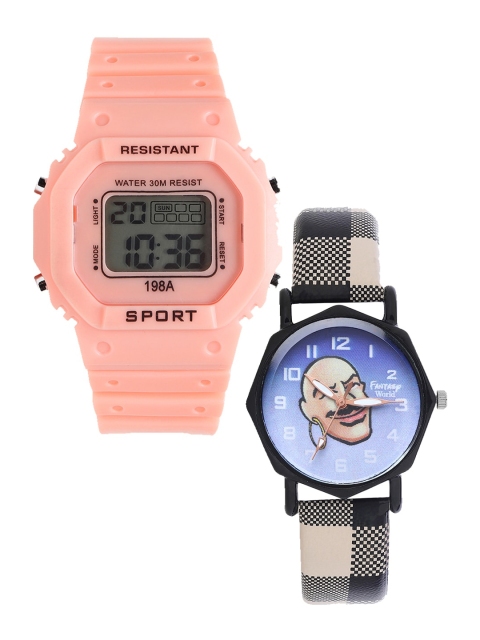 

Fantasy World Unisex Kids Grey Dial & Orange Bracelet Style Straps Analogue and Digital Watch