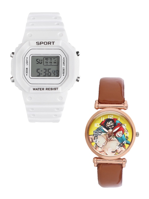 

Fantasy World Unisex Kids Grey Printed Dial & White Straps Analogue Watch FW-198A-WH-021-CH-CP3