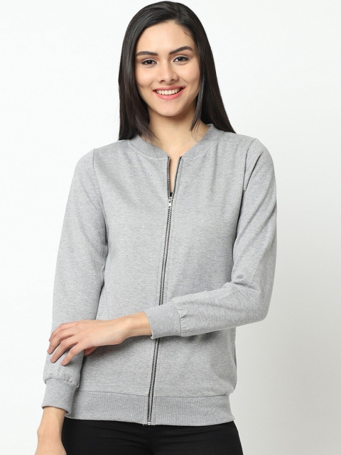 

Rigo Women Grey Colourblocked Fleece Lightweight Longline Sporty Jacket