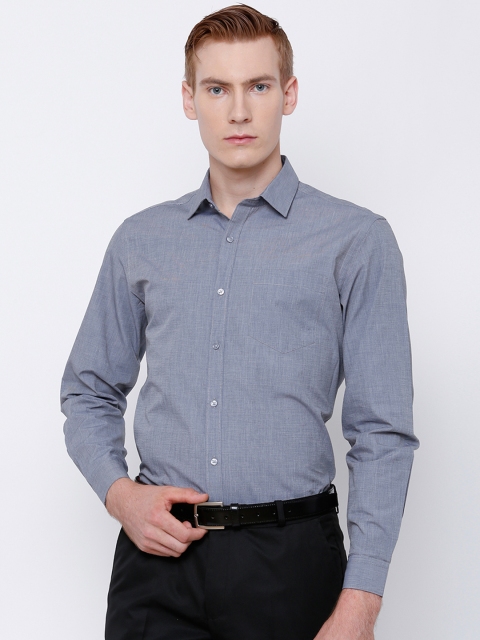 

Black coffee Men Grey Slim Fit Formal Shirt