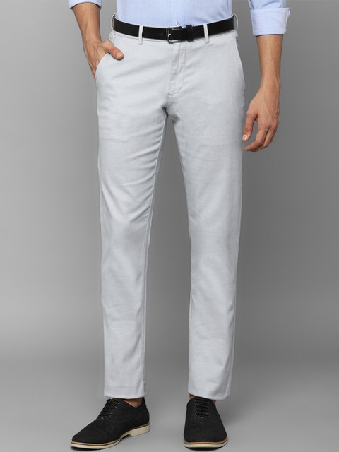 

Allen Solly Men Grey Textured Slim Fit Trousers