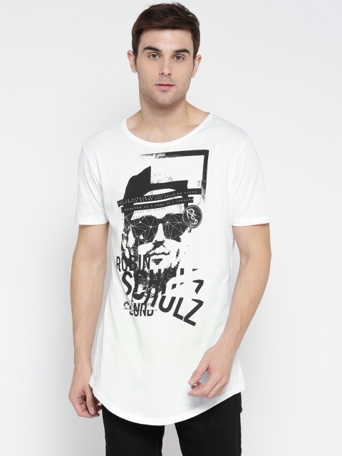 

s.Oliver Men White Printed Round Neck T-shirt