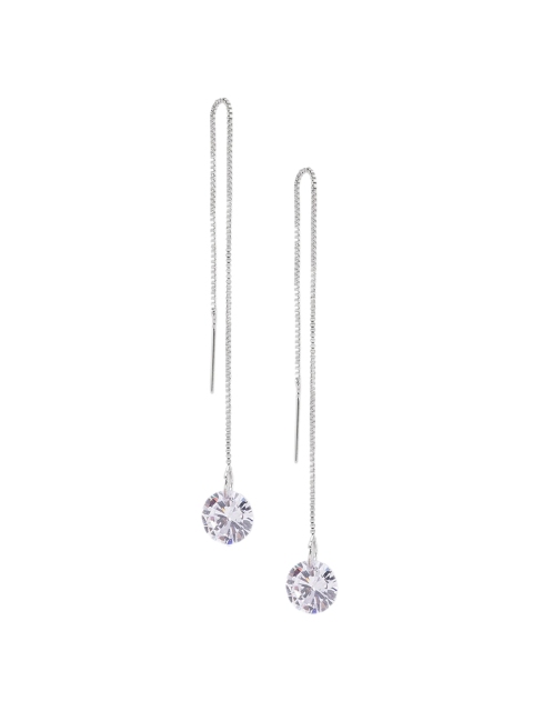 

Mikoto by FableStreet Silver-Toned Contemporary Drop Earrings