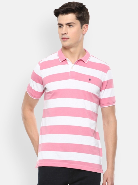 

Louis Philippe Sport Men White Striped Polo Collar Slim Fit T-shirt