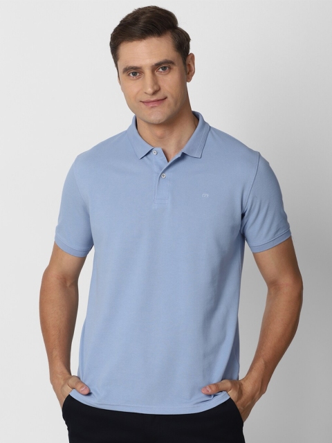 

Peter England Casuals Men Blue & ash gray Polo Collar T-shirt