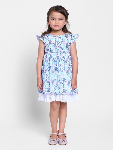 

MANET White Floral Ethnic Dress