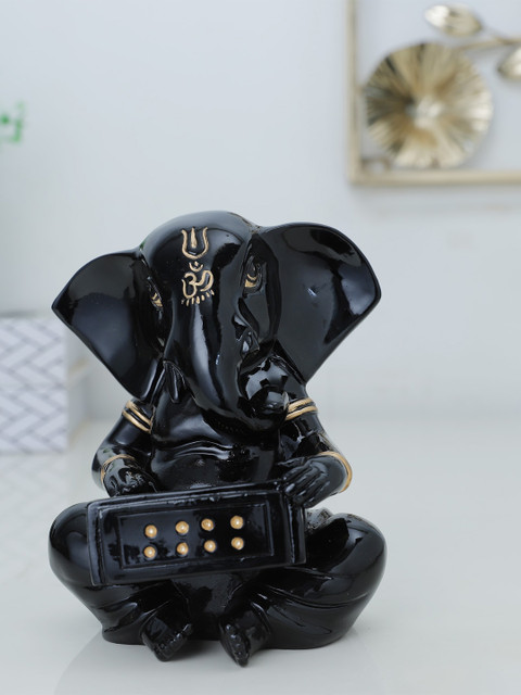 

HomeTown Black Solid Ganesha Figurine Showpiece