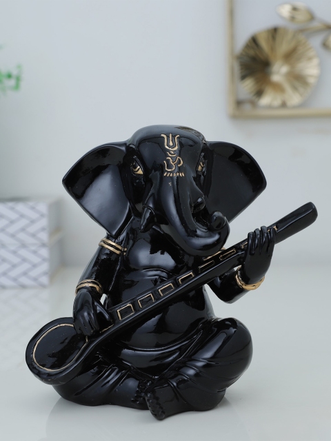 

HomeTown Black & Gold-Toned Ganesha Polyresin Showpieces
