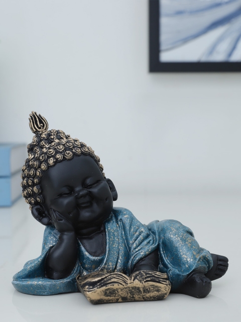 

HomeTown Teal Blue Reading Monk Figurine Showpieces