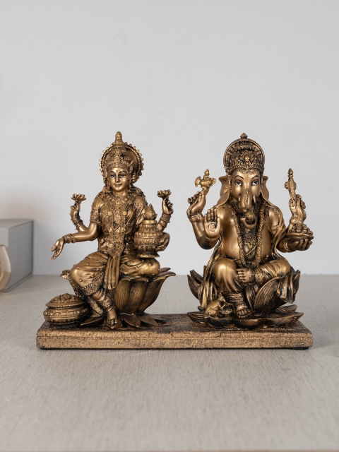 

HomeTown Gold-Toned Lakshmi Ganesha Polyresin Showpieces