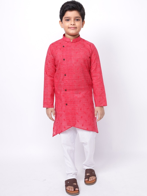 

NAMASKAR Boys Maroon Pure Cotton Kurta with Pyjamas