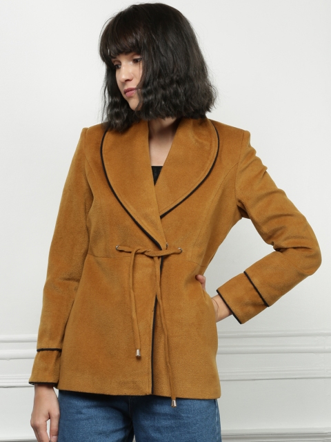 

all about you Women Mustard Yellow Solid Tailored Jacket
