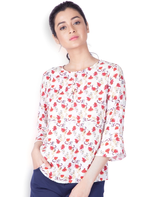 

Zink London Women Off-White Printed Top