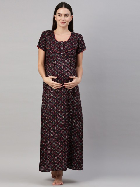 

GOLDSTROMS Navy Blue Printed Maxi Nightdress