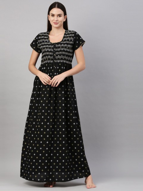 

GOLDSTROMS Green Printed Maxi Nightdress