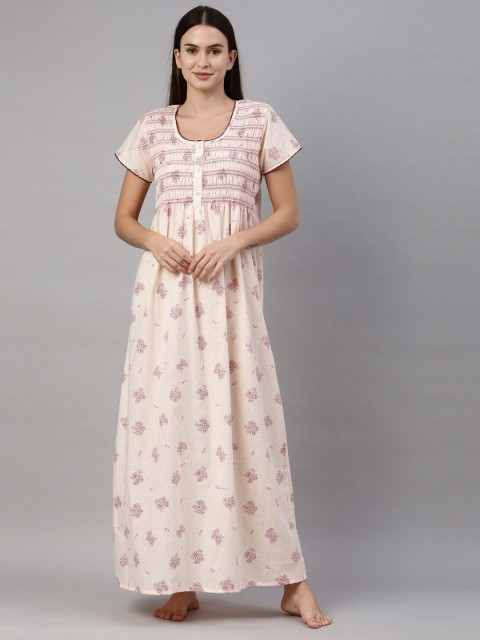 

GOLDSTROMS Beige Printed Maxi Nightdress