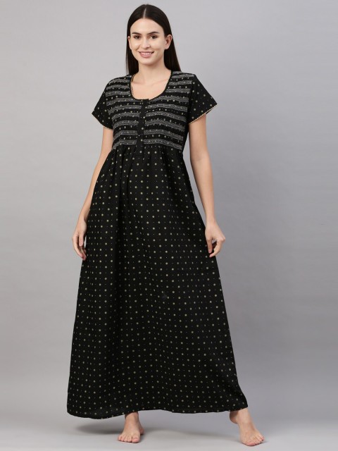 

GOLDSTROMS Green Printed Maxi Nightdress, Black