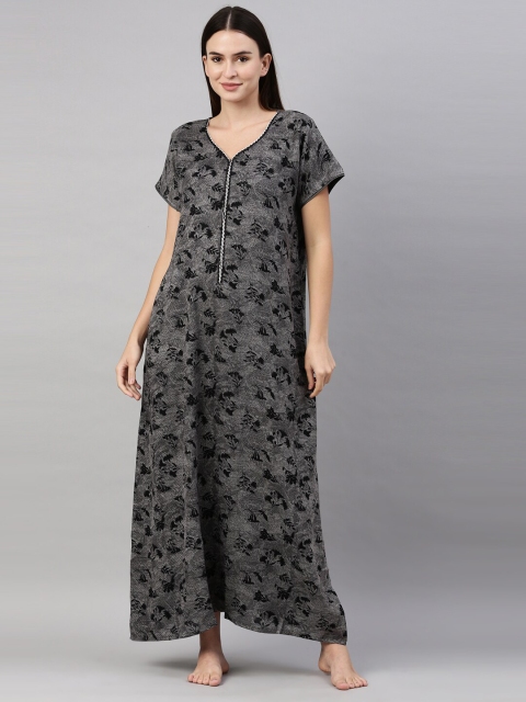 

GOLDSTROMS Black Printed Maxi Nightdress, Grey