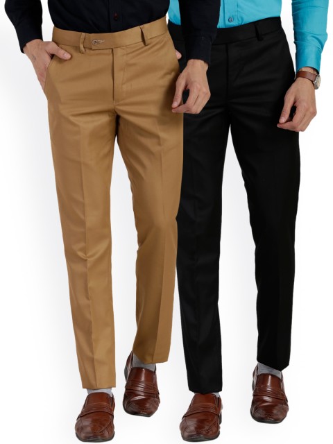 

Vandnam Fabrics Men Multicoloured Smart Slim Fit Trousers, Multi