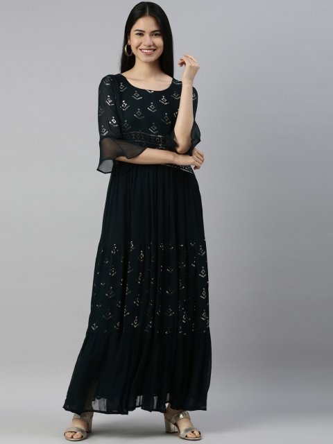 

Neerus Women Green Ethnic Motifs Printed Flared Sleeves Kurta