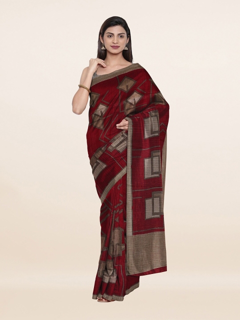 

Pothys Maroon & Beige Art Silk Saree