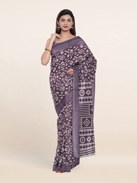 

Pothys Lavender Pure Linen Saree