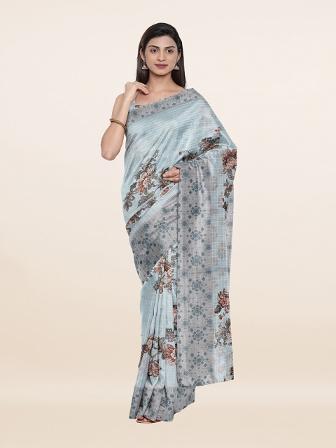 

Pothys Blue Pure Linen Saree
