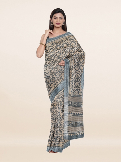 

Pothys Grey & Cream-Coloured Batik Art Silk Saree