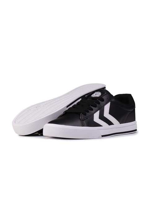 

hummel Unisex Black Striped PU Sneakers