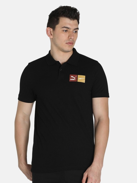 

Puma Men Black Solid Cotton Slim-Fit Tshirts