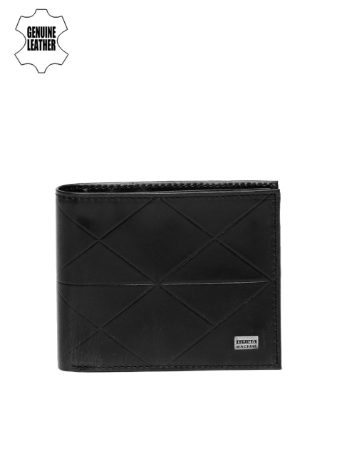 

Flying Machine Men Black Textured Genuine Leather Wallet