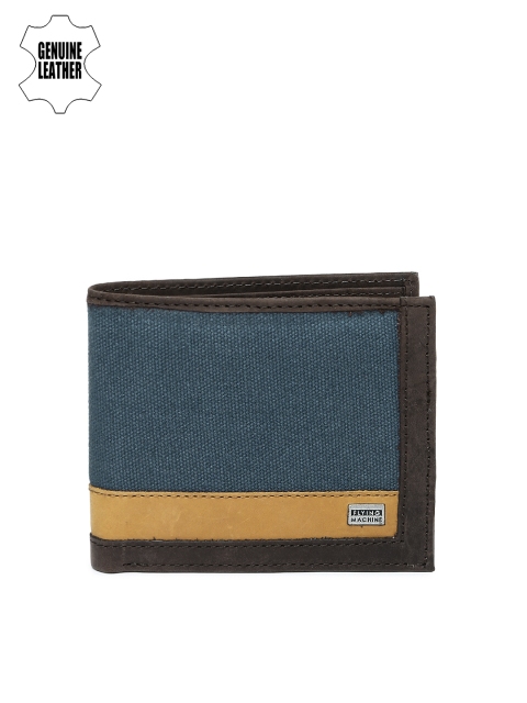

Flying Machine Men Blue & Brown Leather Wallet