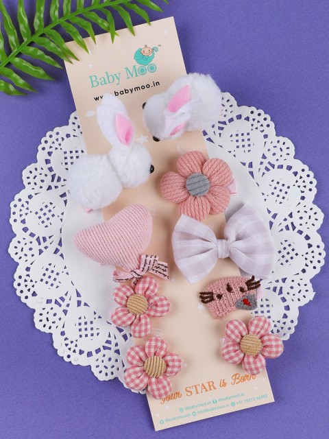 

Baby Moo Girls White & Pink Embellished Tic Tac Hair Clip