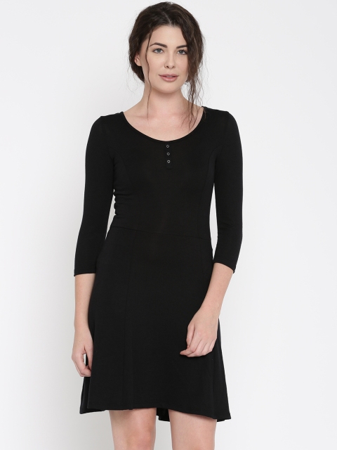 

ALCOTT Women Black Self-Design A-Line Dress