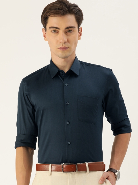 

Peter England Men Navy Blue Solid Slim Fit Formal Shirt