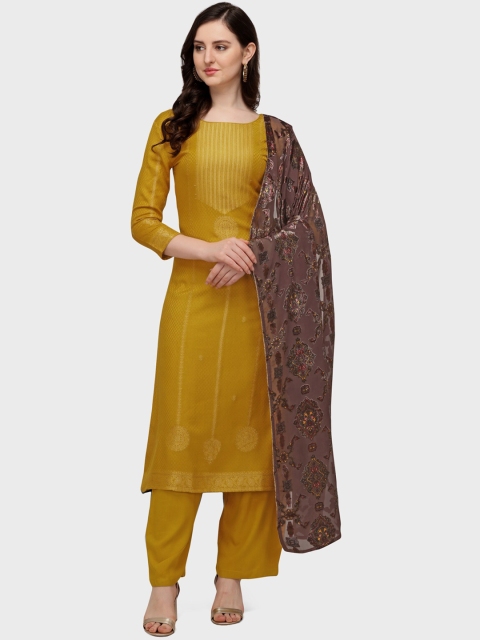

Jansi Women Yellow Kurti with Trousers & With Dupatta