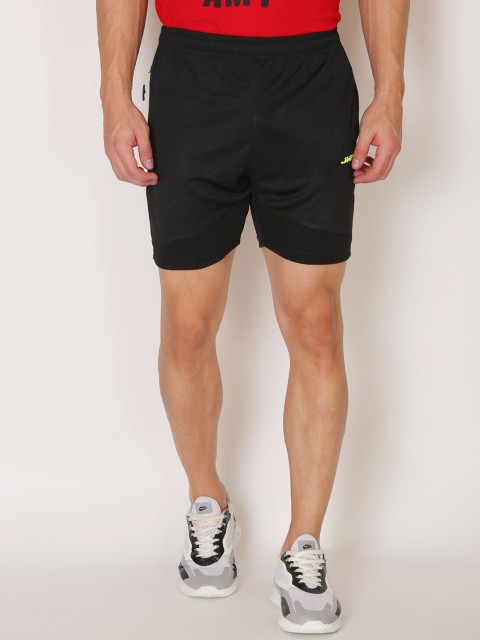 

JMP Men Black Slim Fit Outdoor Sports Shorts